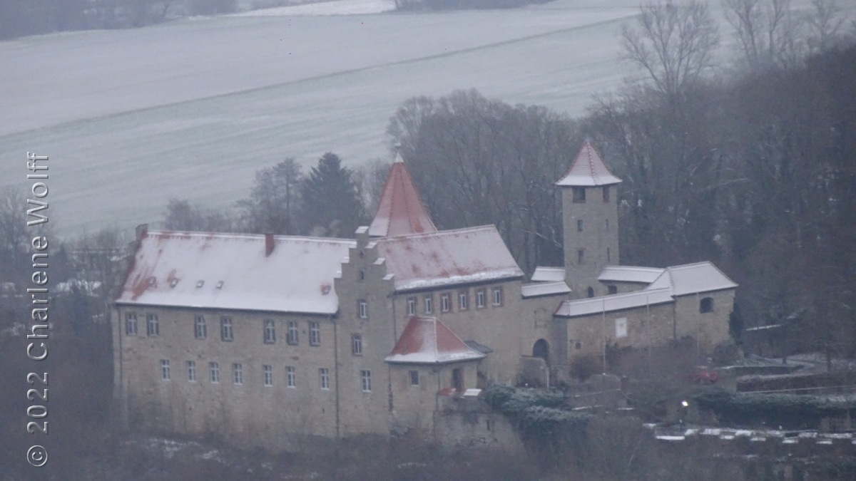Unterschloss in Kranichfeld vom Oberschloss aus gesehen